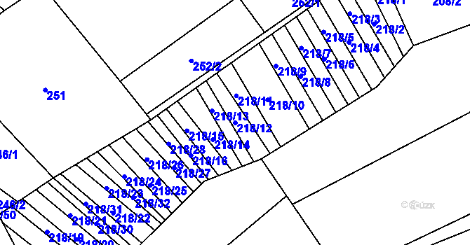 Parcela st. 218/12 v KÚ Trstěnice u Moravského Krumlova, Katastrální mapa