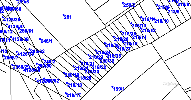 Parcela st. 218/24 v KÚ Trstěnice u Moravského Krumlova, Katastrální mapa
