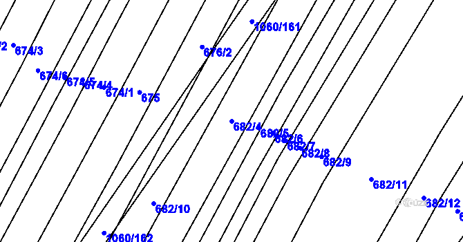 Parcela st. 682/4 v KÚ Trstěnice u Moravského Krumlova, Katastrální mapa