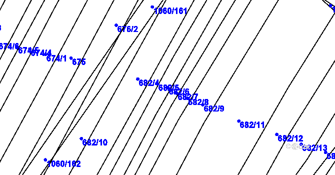 Parcela st. 682/6 v KÚ Trstěnice u Moravského Krumlova, Katastrální mapa