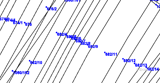 Parcela st. 682/8 v KÚ Trstěnice u Moravského Krumlova, Katastrální mapa