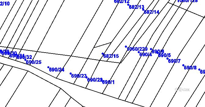 Parcela st. 682/15 v KÚ Trstěnice u Moravského Krumlova, Katastrální mapa