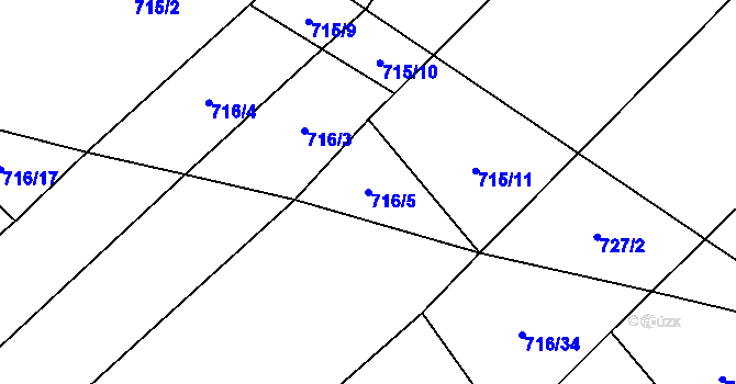 Parcela st. 716/5 v KÚ Trstěnice u Moravského Krumlova, Katastrální mapa