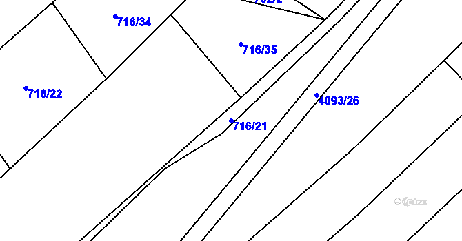 Parcela st. 716/21 v KÚ Trstěnice u Moravského Krumlova, Katastrální mapa