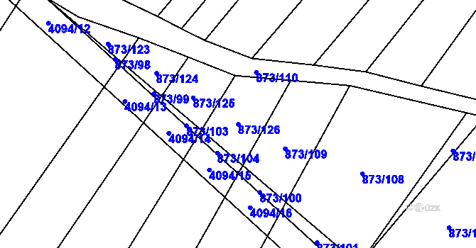 Parcela st. 873/126 v KÚ Trstěnice u Moravského Krumlova, Katastrální mapa