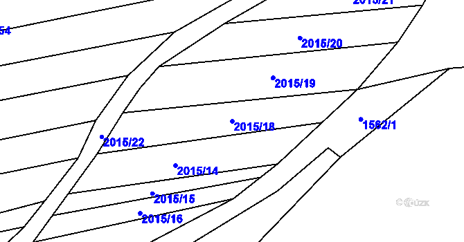 Parcela st. 2015/18 v KÚ Trstěnice u Moravského Krumlova, Katastrální mapa