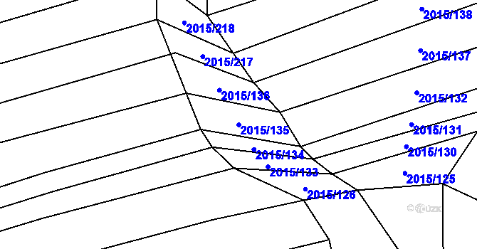 Parcela st. 2015/135 v KÚ Trstěnice u Moravského Krumlova, Katastrální mapa