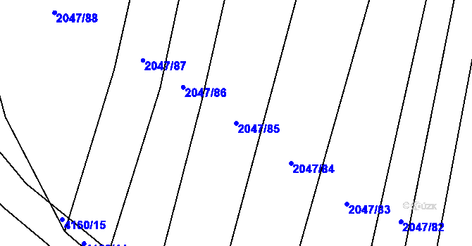 Parcela st. 2047/85 v KÚ Trstěnice u Moravského Krumlova, Katastrální mapa