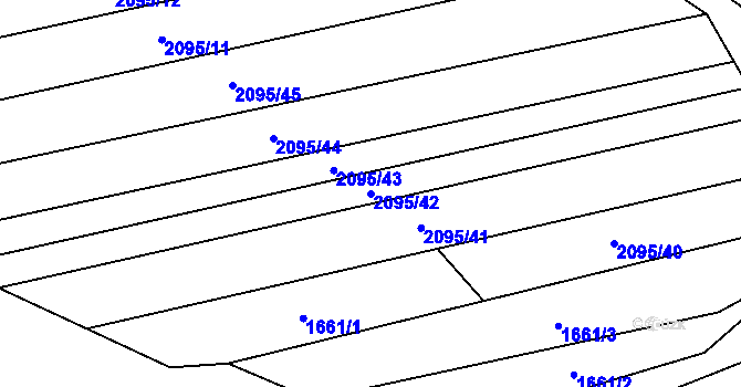 Parcela st. 2095/42 v KÚ Trstěnice u Moravského Krumlova, Katastrální mapa
