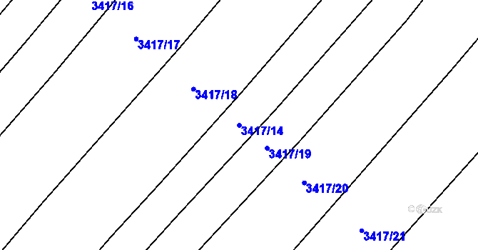 Parcela st. 3417/14 v KÚ Trstěnice u Moravského Krumlova, Katastrální mapa