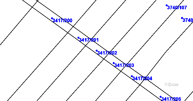 Parcela st. 3417/202 v KÚ Trstěnice u Moravského Krumlova, Katastrální mapa