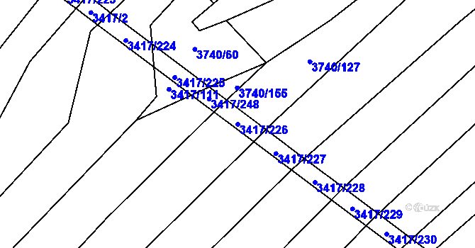 Parcela st. 3417/226 v KÚ Trstěnice u Moravského Krumlova, Katastrální mapa