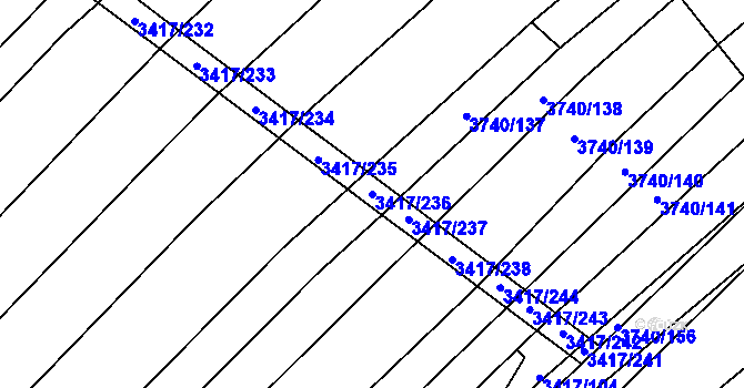 Parcela st. 3417/236 v KÚ Trstěnice u Moravského Krumlova, Katastrální mapa