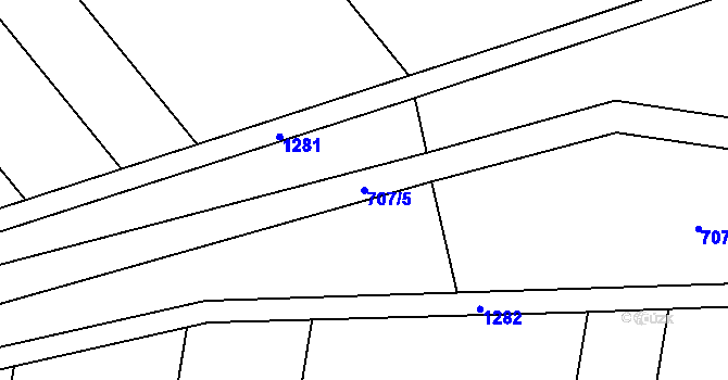 Parcela st. 707/5 v KÚ Tršice, Katastrální mapa