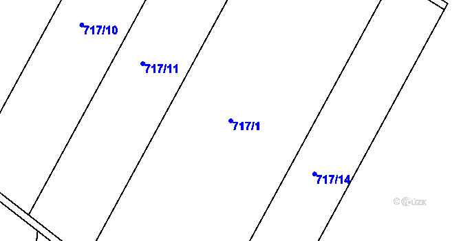 Parcela st. 717/1 v KÚ Tršice, Katastrální mapa