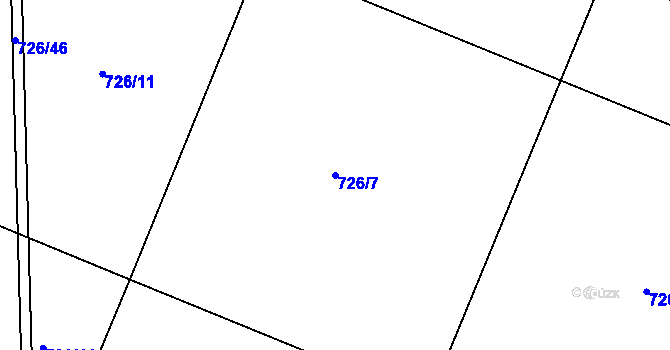 Parcela st. 726/7 v KÚ Tršice, Katastrální mapa