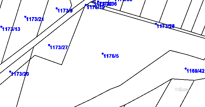 Parcela st. 1176/5 v KÚ Tršice, Katastrální mapa