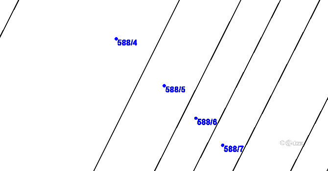 Parcela st. 588/5 v KÚ Tršice, Katastrální mapa