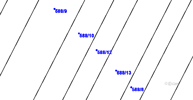Parcela st. 588/12 v KÚ Tršice, Katastrální mapa
