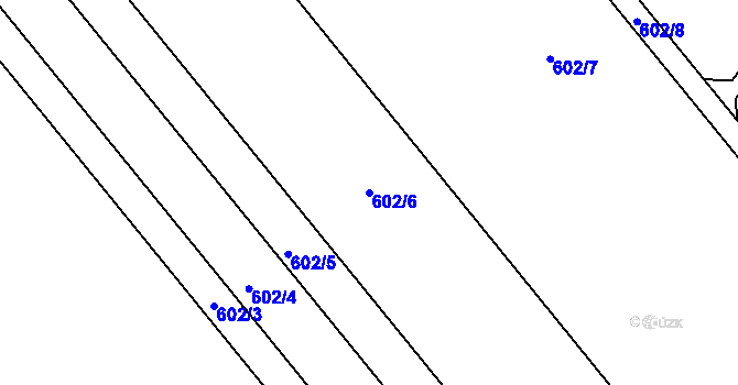 Parcela st. 602/6 v KÚ Tršice, Katastrální mapa