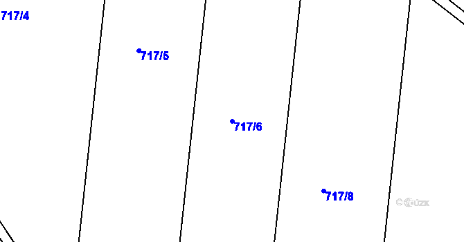 Parcela st. 717/6 v KÚ Tršice, Katastrální mapa