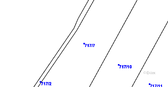 Parcela st. 717/7 v KÚ Tršice, Katastrální mapa