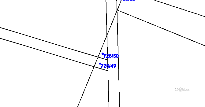 Parcela st. 726/50 v KÚ Tršice, Katastrální mapa