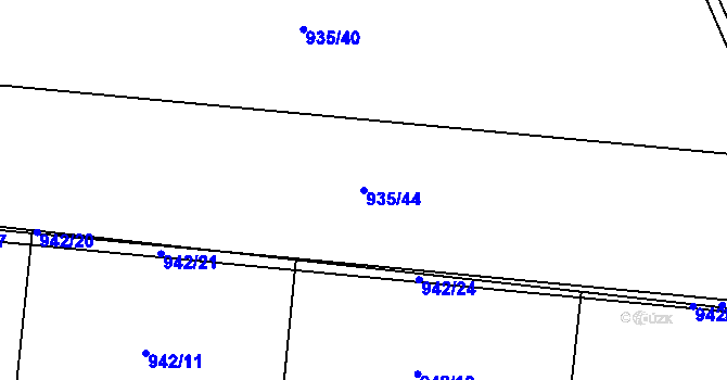 Parcela st. 935/44 v KÚ Tršice, Katastrální mapa