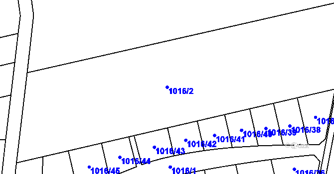 Parcela st. 1016/2 v KÚ Tršice, Katastrální mapa