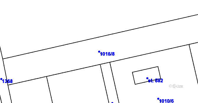 Parcela st. 1016/8 v KÚ Tršice, Katastrální mapa