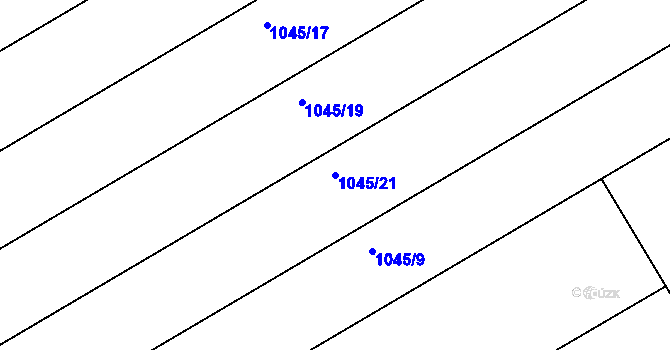 Parcela st. 1045/21 v KÚ Tršice, Katastrální mapa