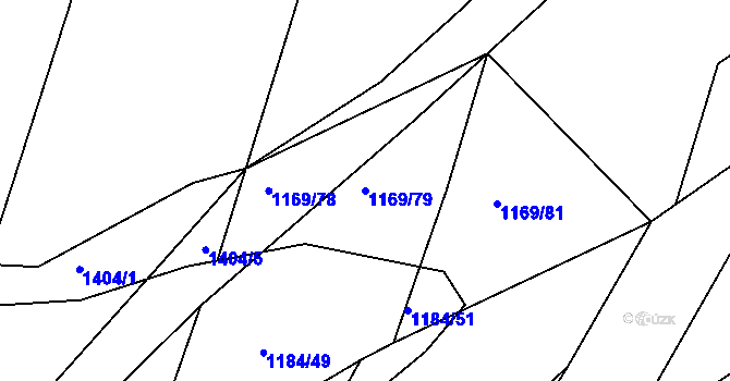 Parcela st. 1169/79 v KÚ Tršice, Katastrální mapa