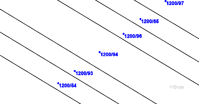 Parcela st. 1200/94 v KÚ Tršice, Katastrální mapa