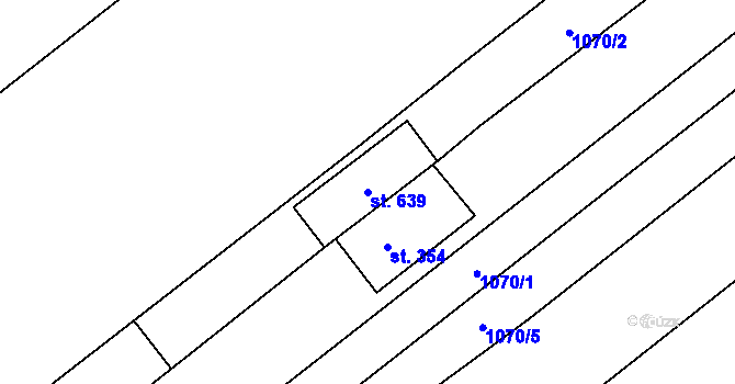 Parcela st. 639 v KÚ Tršice, Katastrální mapa