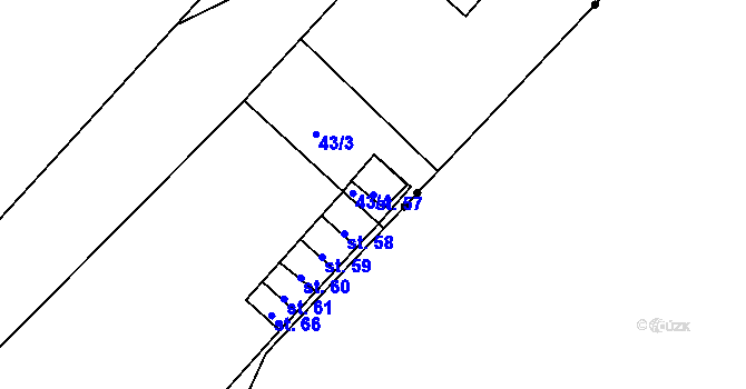 Parcela st. 57 v KÚ Tršnice, Katastrální mapa