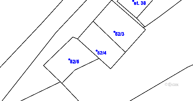 Parcela st. 52/4 v KÚ Tršnice, Katastrální mapa
