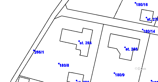 Parcela st. 284 v KÚ Kramolna, Katastrální mapa