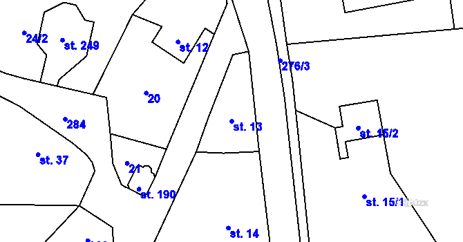 Parcela st. 13 v KÚ Kramolna, Katastrální mapa