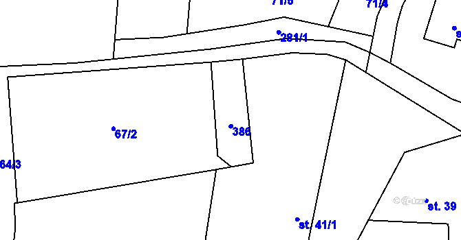 Parcela st. 41/2 v KÚ Kramolna, Katastrální mapa
