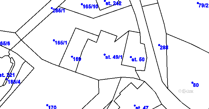 Parcela st. 49/1 v KÚ Kramolna, Katastrální mapa