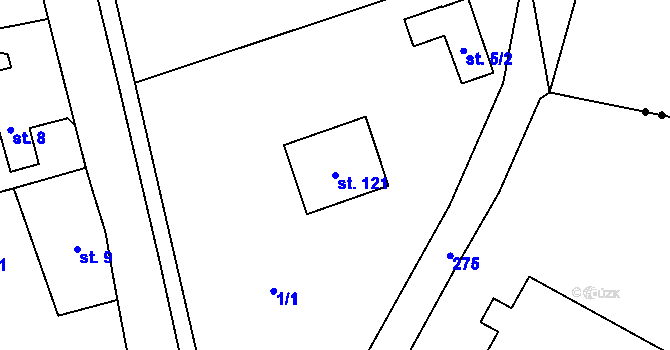 Parcela st. 121 v KÚ Kramolna, Katastrální mapa