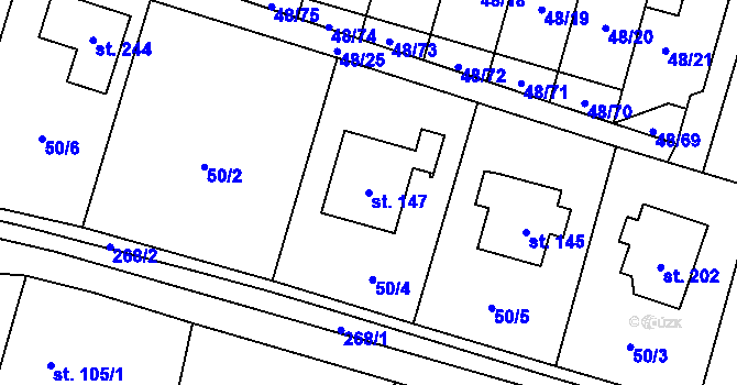 Parcela st. 147 v KÚ Kramolna, Katastrální mapa