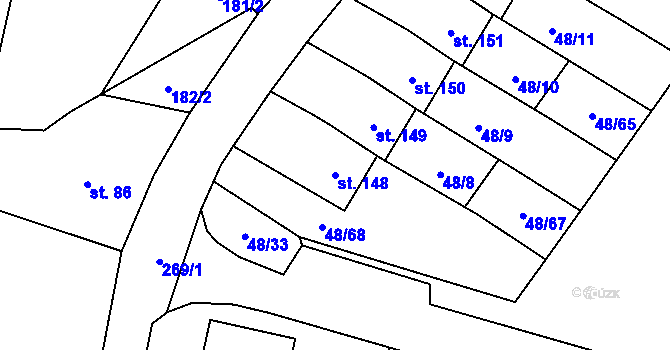 Parcela st. 148 v KÚ Kramolna, Katastrální mapa