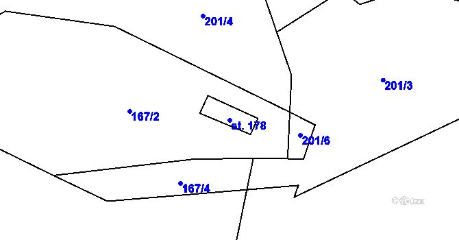 Parcela st. 178 v KÚ Kramolna, Katastrální mapa