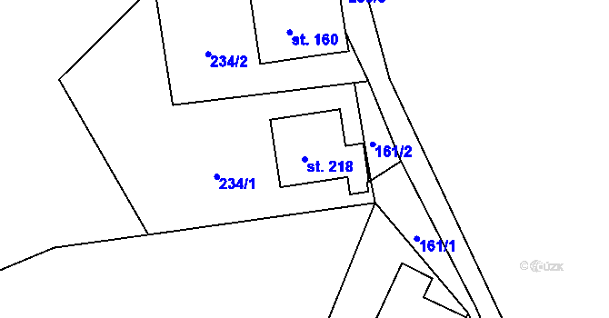 Parcela st. 218 v KÚ Kramolna, Katastrální mapa