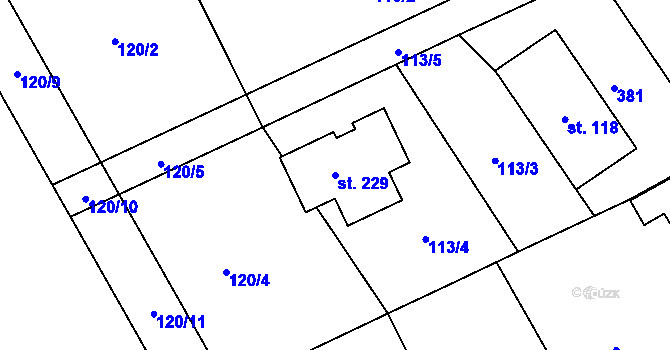 Parcela st. 229 v KÚ Kramolna, Katastrální mapa