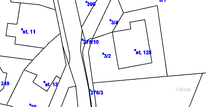Parcela st. 3/2 v KÚ Kramolna, Katastrální mapa