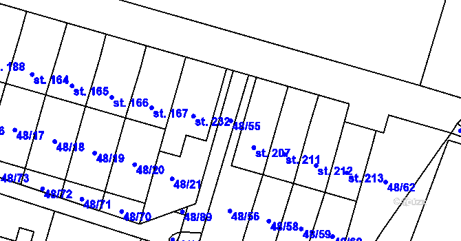 Parcela st. 48/55 v KÚ Kramolna, Katastrální mapa