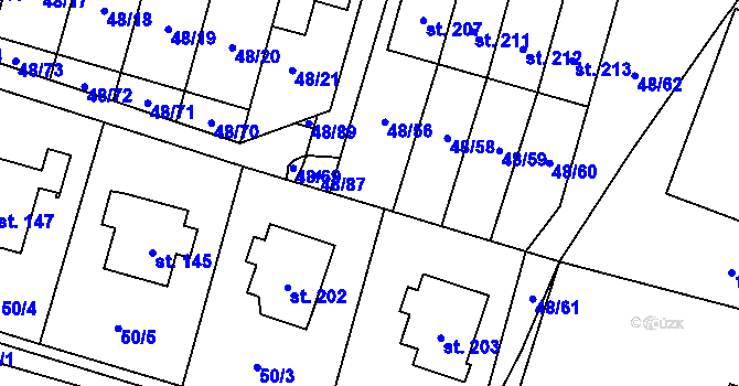Parcela st. 48/57 v KÚ Kramolna, Katastrální mapa
