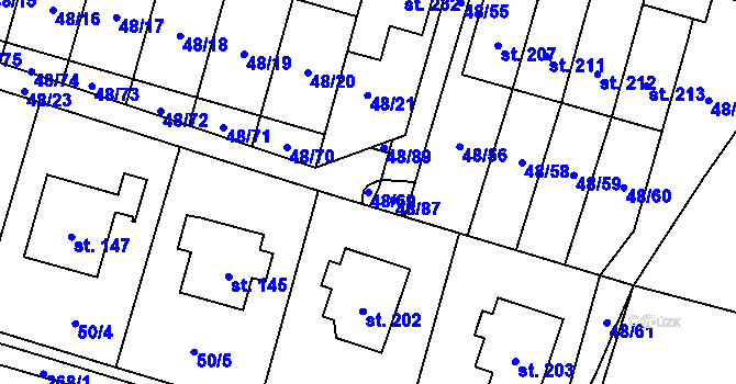 Parcela st. 48/69 v KÚ Kramolna, Katastrální mapa